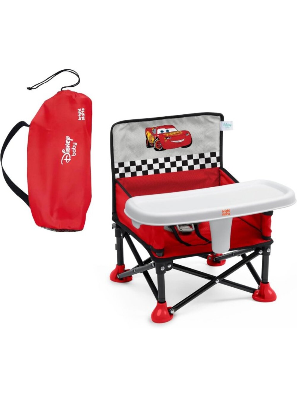 Portable Booster Seat for Infants, Indoor/Outdoor Use, Feeding Tray, Red, 6